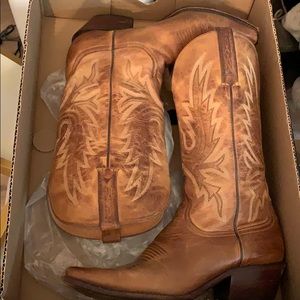 Charlie Horse Leather Light Brown Cowboy Boots